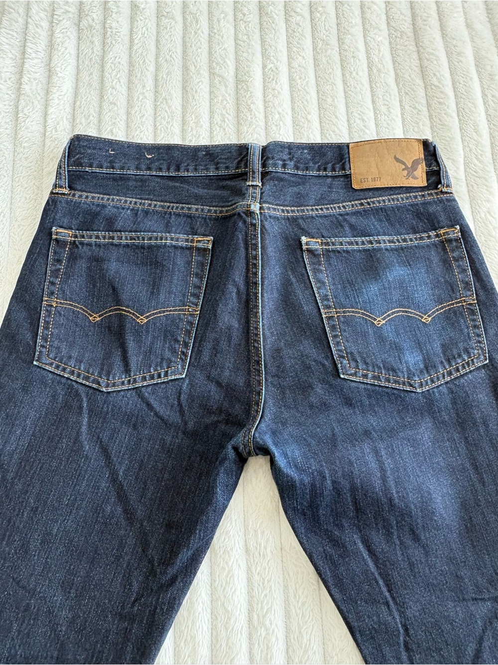 American Eagle Outfitters Straight Jeans in Dark Blue Denim